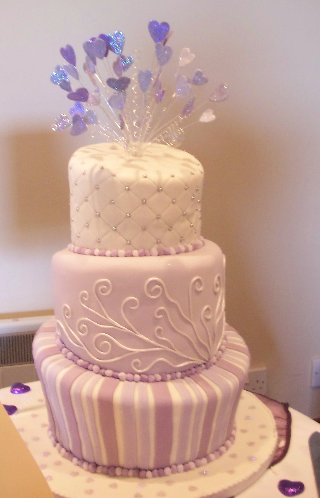 simple wedding cake designs with silver